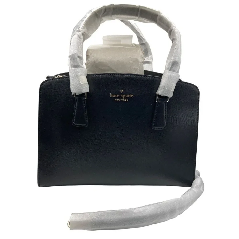 Kate Spade NEW YORK Perry Black Medium Satchel Crossbody Strap NWT $399 Purse‎